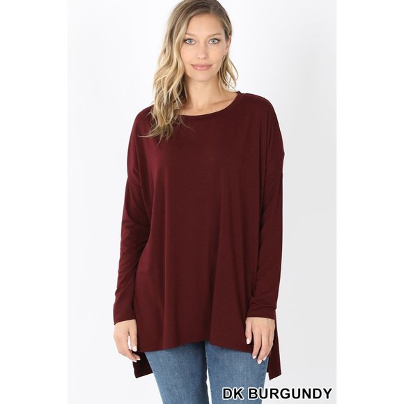 Zenana Dark BurgundyCozy At Home Top - Picture 5 of 5